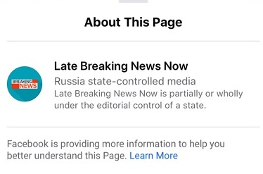 Facebook state affiliated media label