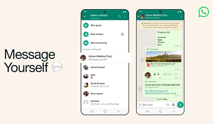 WhatsApp message yourself