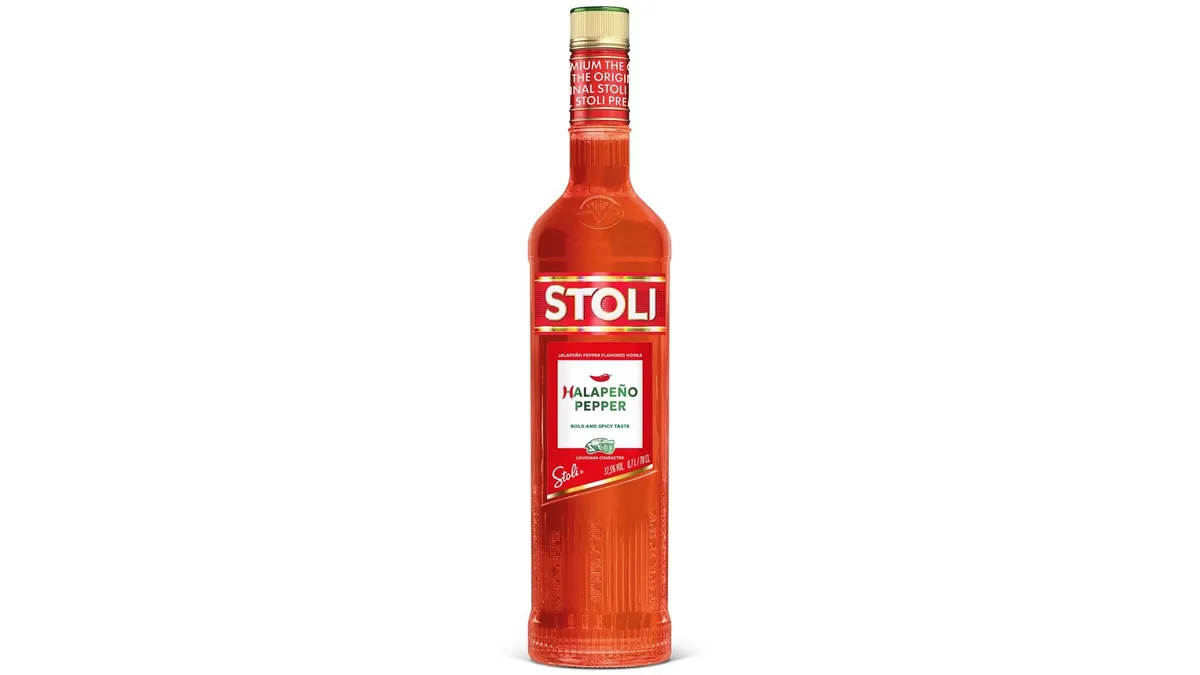 The newly redesigned Stoli halapeno pepper vodka.