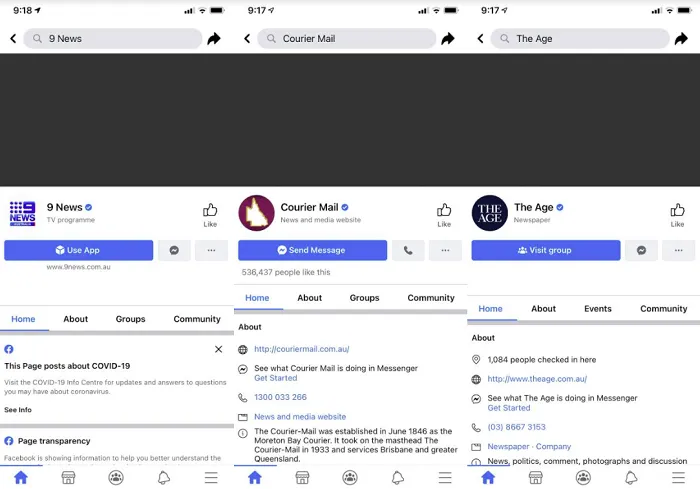 Facebook News sharing