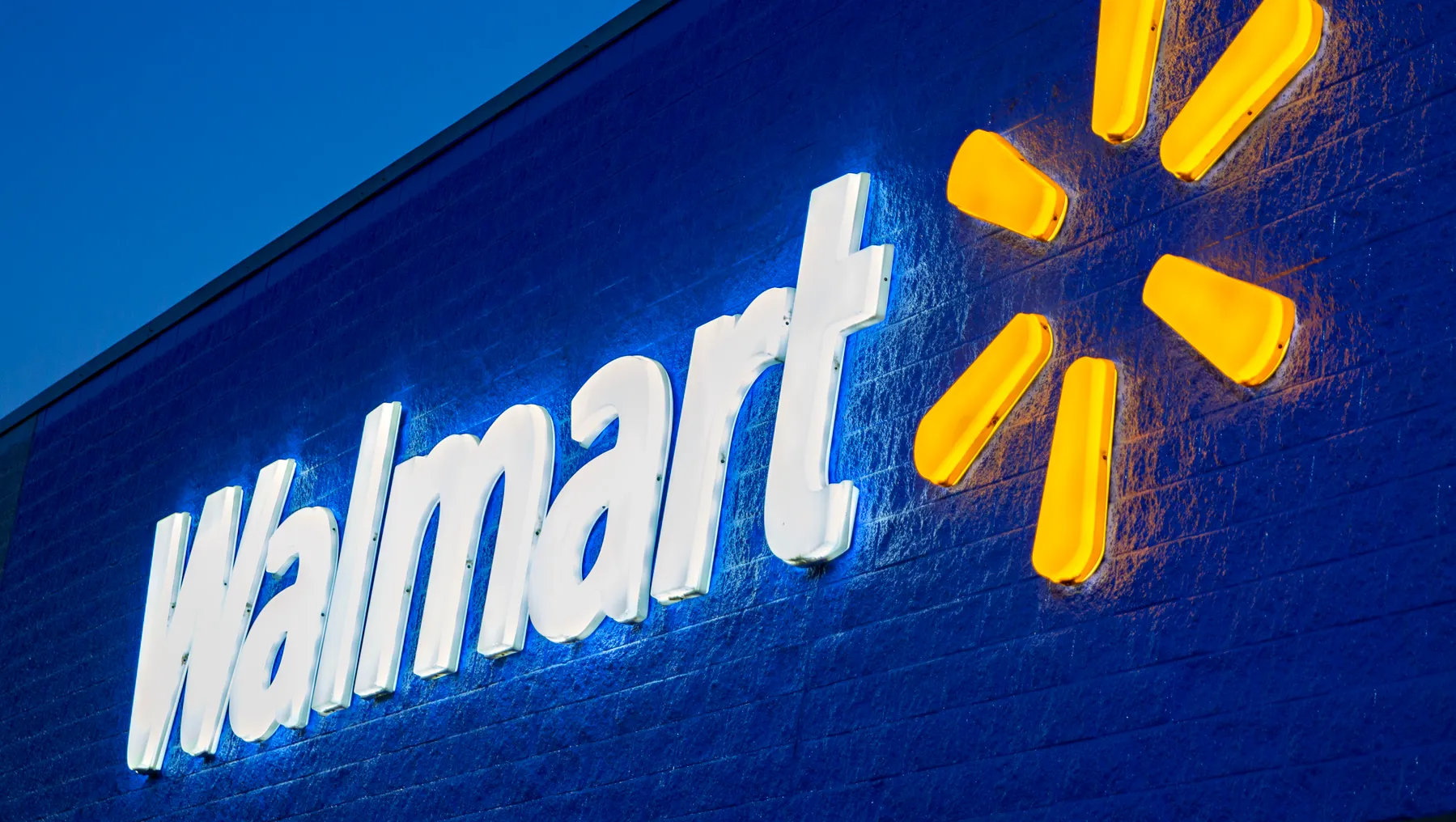 Walmart Store Exterior at Night