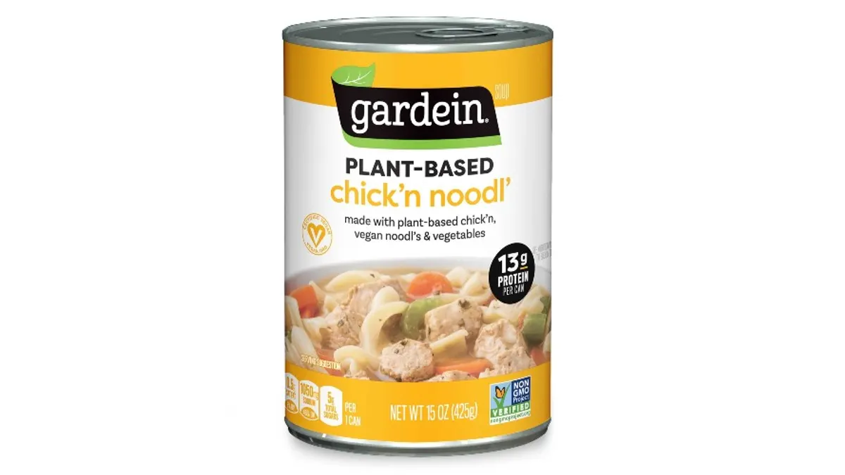 Gardein's plant-based canned soup, the first of their kind in the segment, appeared in stores in September 2020.