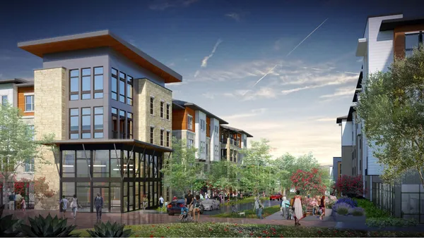 Rendering of a mixed-use development in Athens, Georgia.