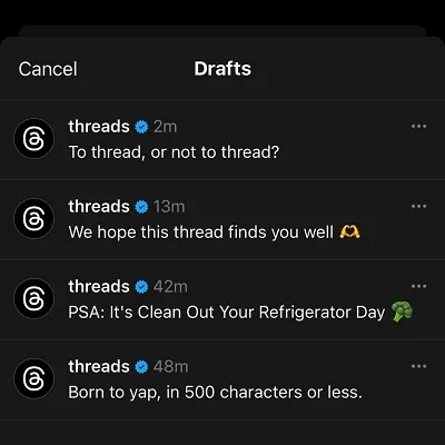 Thread draft