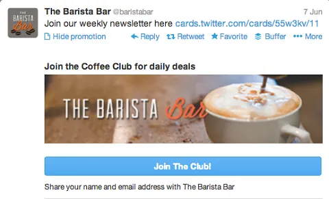 Twitter lead gen ads