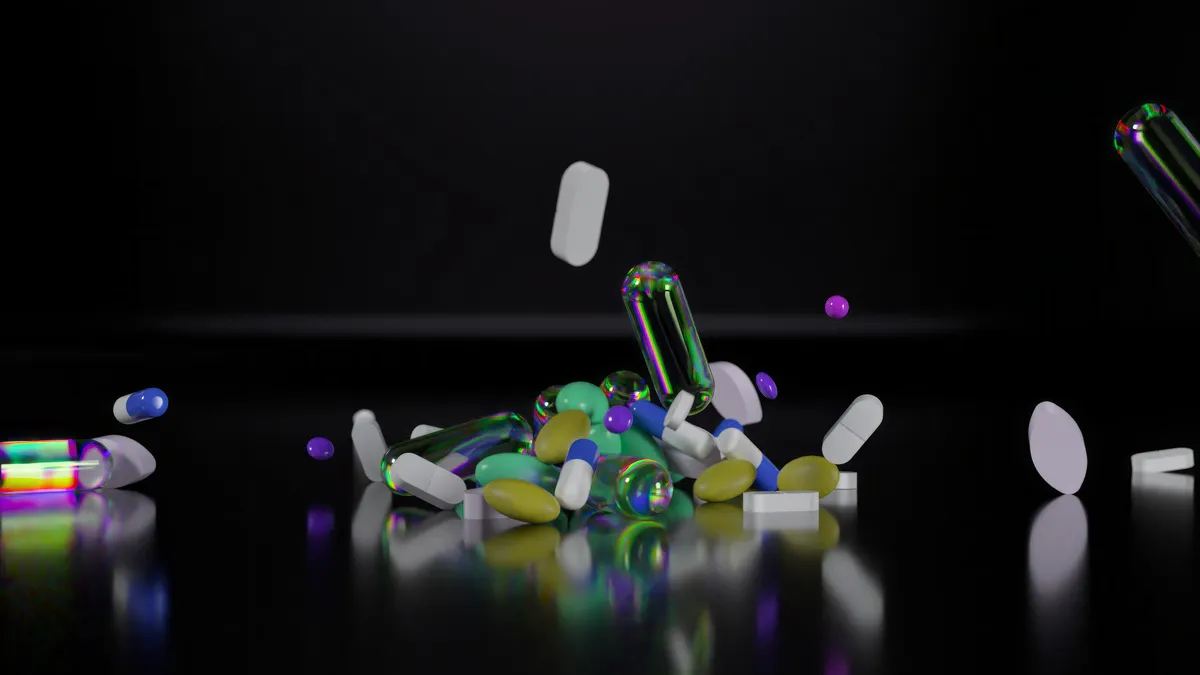 pills on black