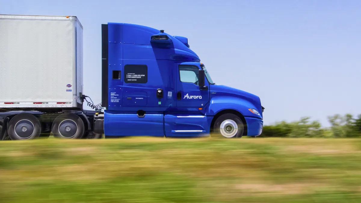 Aurora driverless truck