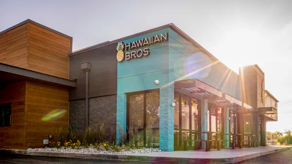 An image of a building with Hawaiian Bros branding
