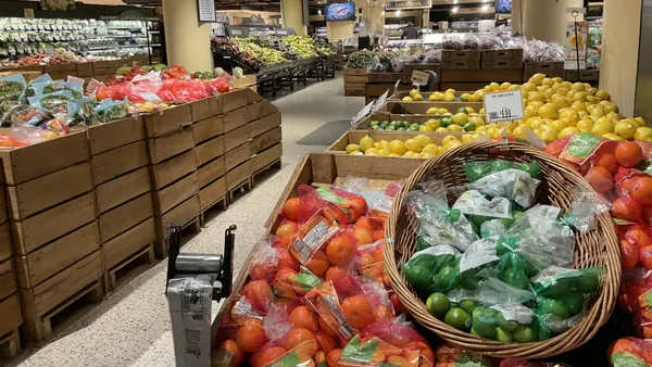Produce on display in a supermarket