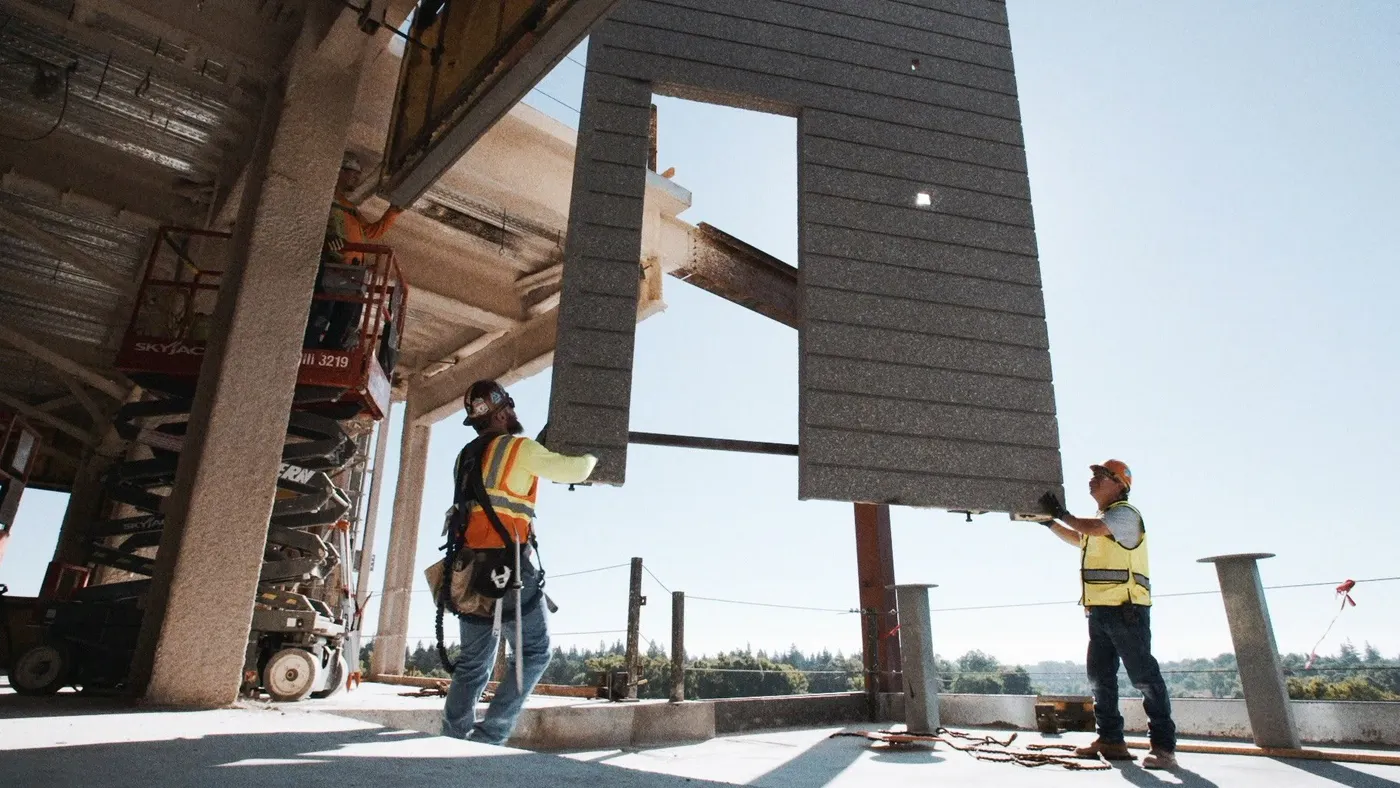 Workers in construction site