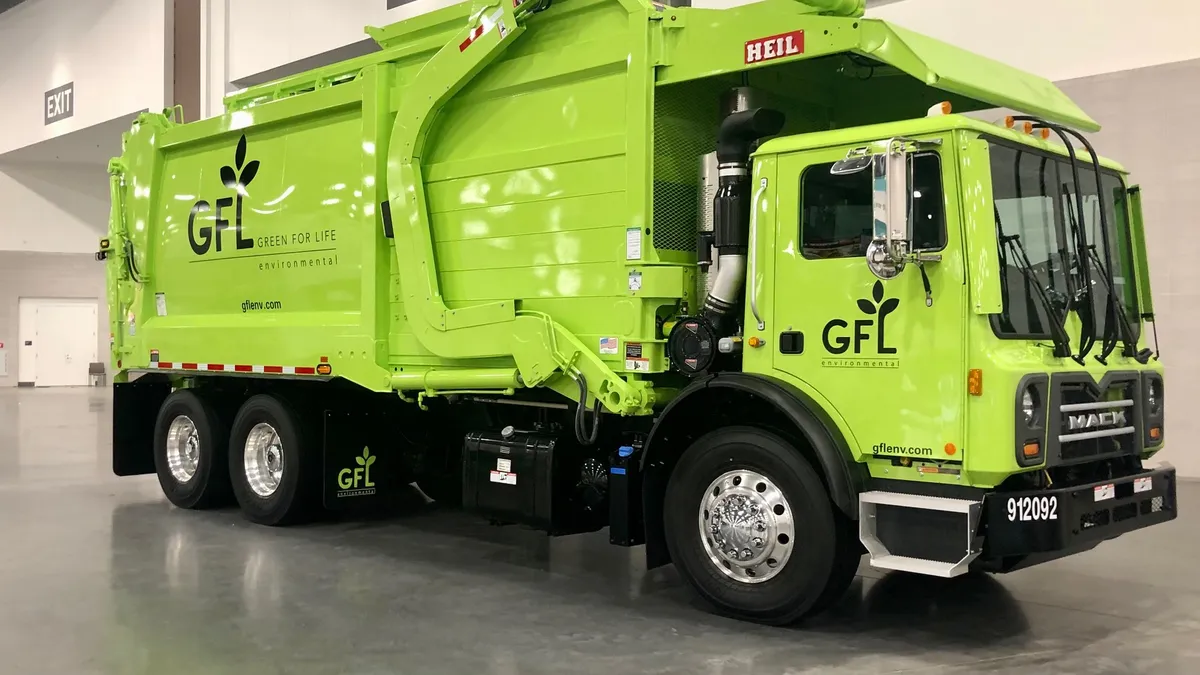 GFL Environmental truck on display at WasteExpo 2022