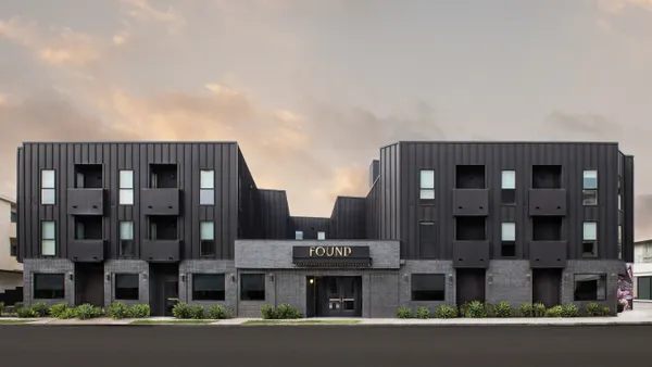 The exterior of the Found Santa Monica hotel, part of the Series by Marriott collection brand.