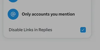 X links in replies