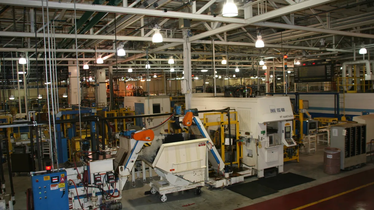 Machinery inside the Stellantis Toledo Machining Plant in Ohio.