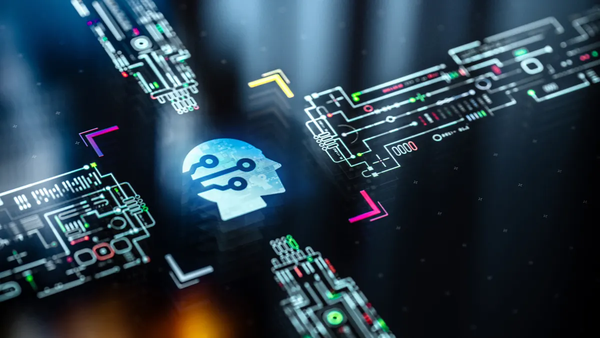 AI central core processing and transferring data between different units.