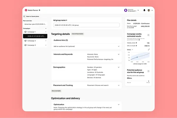 Pinterest Media Planner