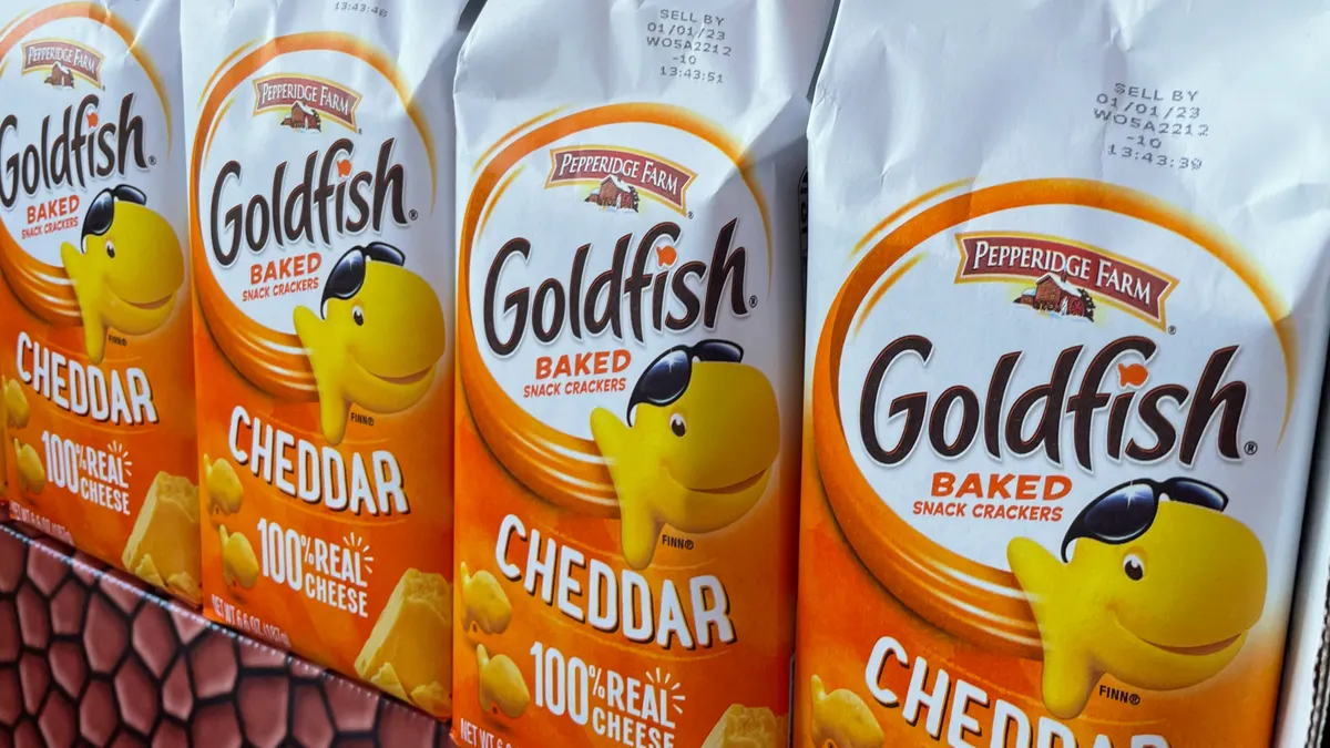 Packages of Goldfish crackers at a D.C.-area grocery store.