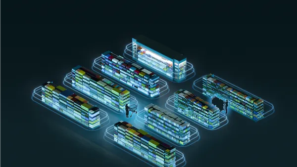 3D illustration of a futuristic store.