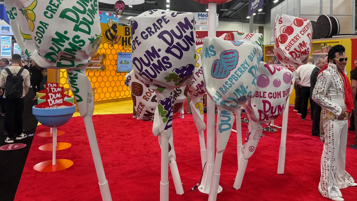 A Spangler Candy Company display at a trade show