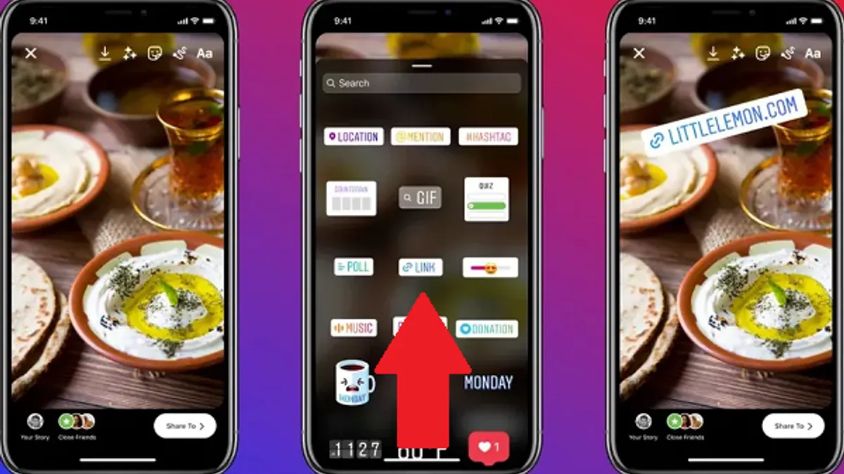 Instagram link sticker in Stories