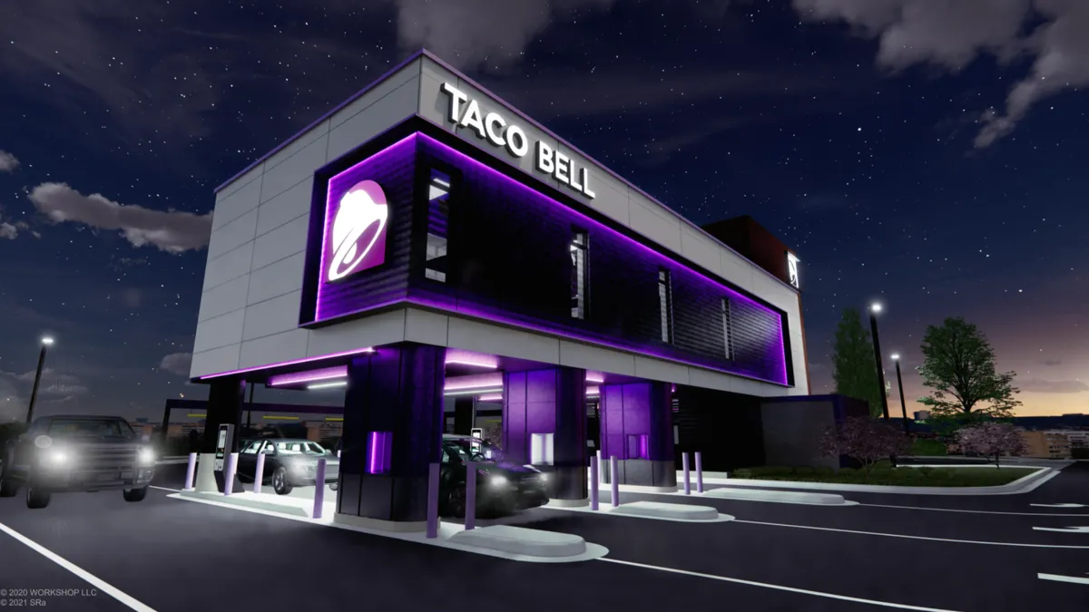 Taco Bell is expected to open this two-story drive-thru unit in the summer of 2022.