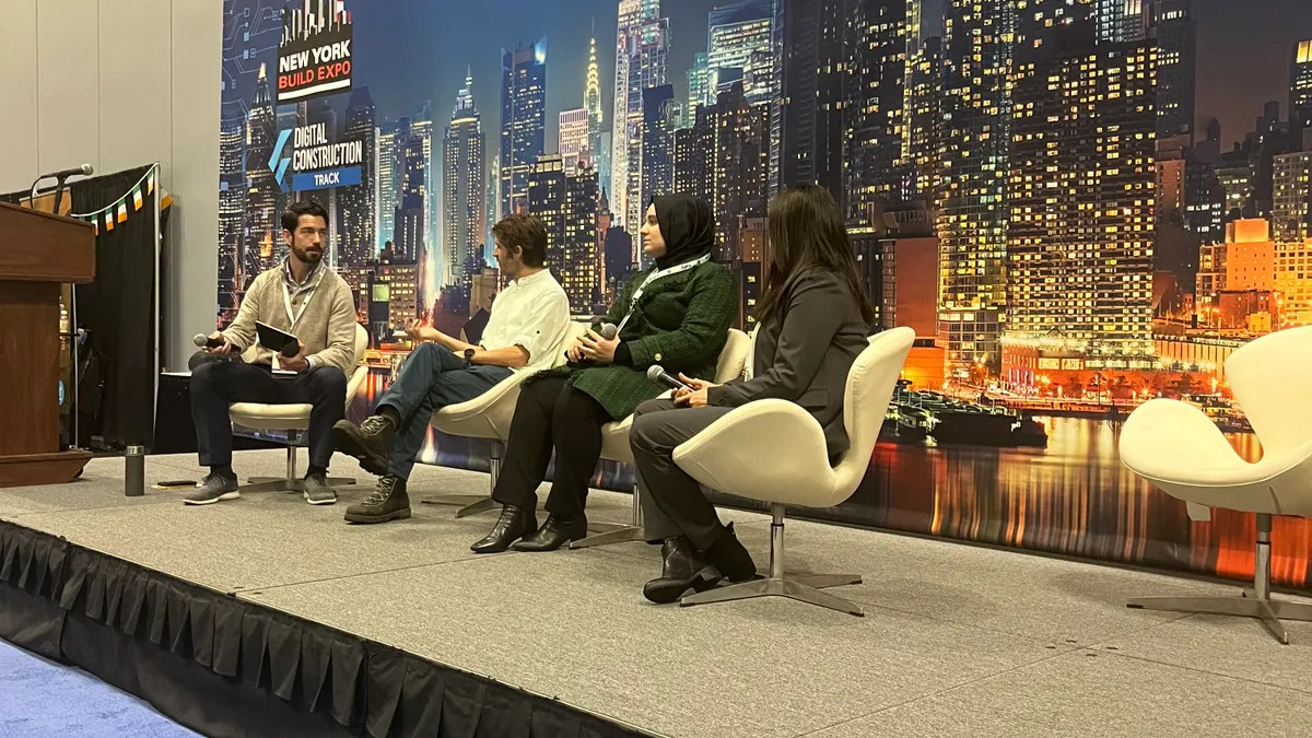 Panelists discuss the potential of AI to drive innovation and effiency at the New York Build Expo in New York City.