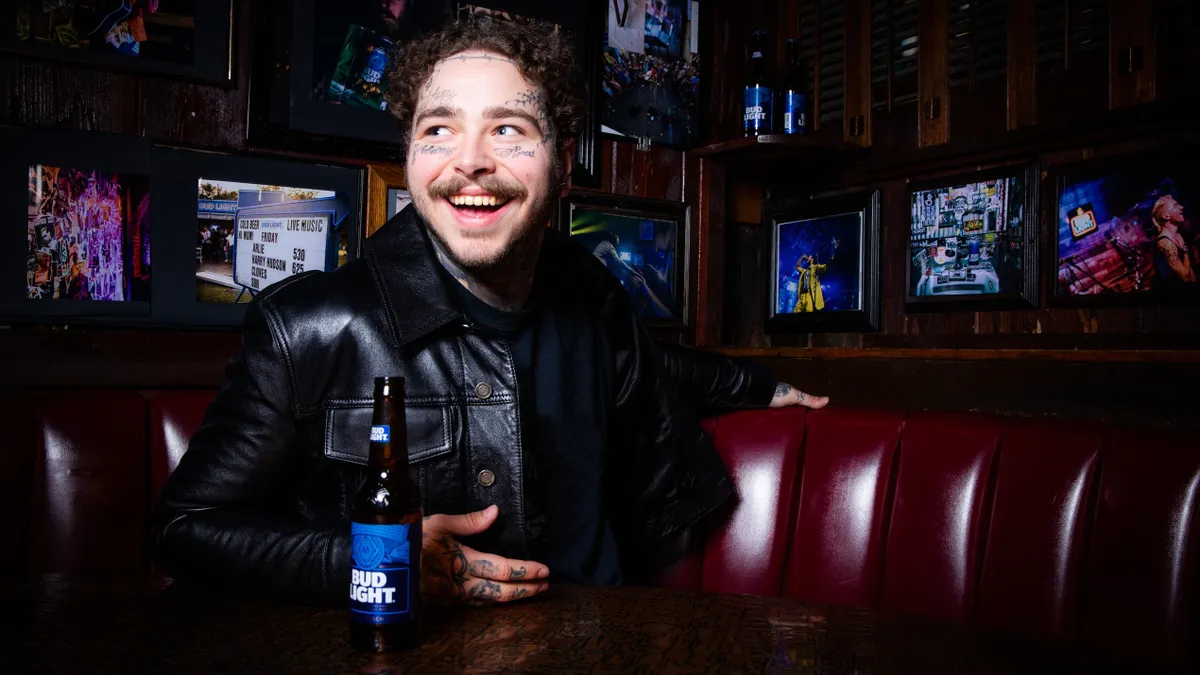 Bud Light Dive Bar Tour headlined by Post Malone retrieved by Marketing Dive on March 17, 2021