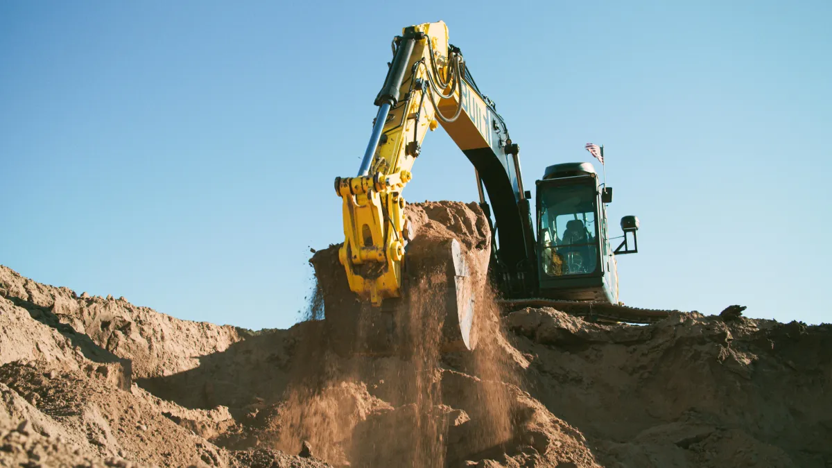 A fully autonomous excavator using software from Built Robotics