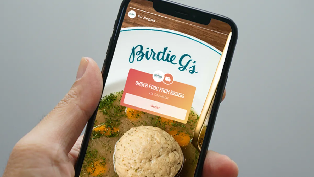 ChowNow partnered with Instagram in April 2020 to add "Order Food" buttons to stories and profiles.