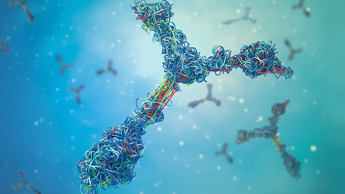Digital image of multicolored antibodies.