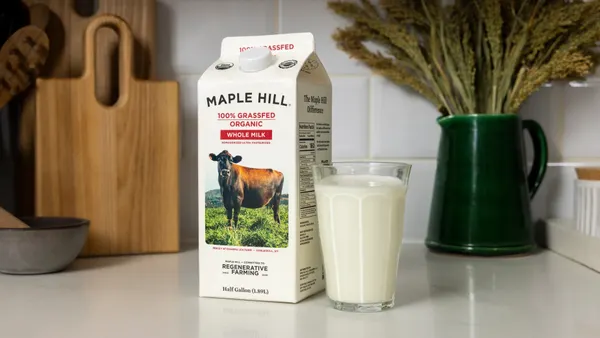 Maple Hill Creamery milk on a table