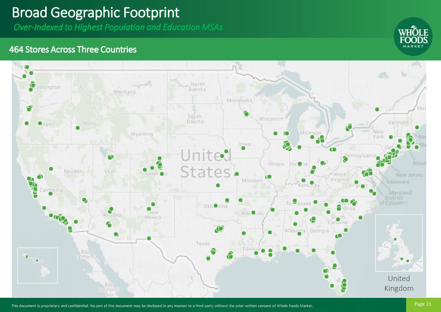 Whole Foods Geographic Footprint