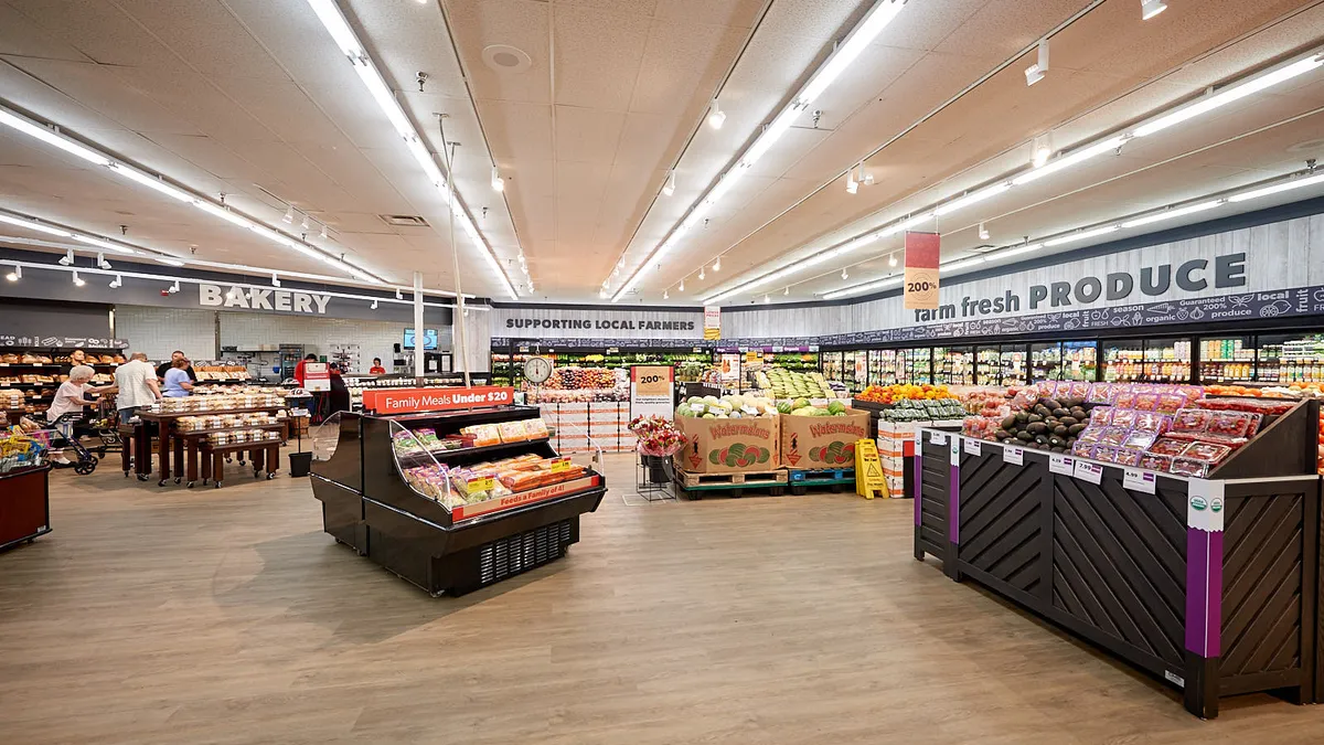 Center store of a newly reopened Family Fare store