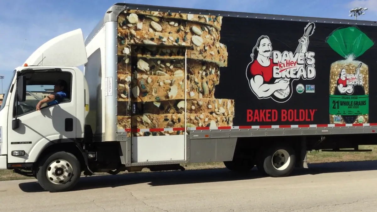 A Dave's Killer Bread delivery truck is seen in Oklahoma on April 5, 2022.