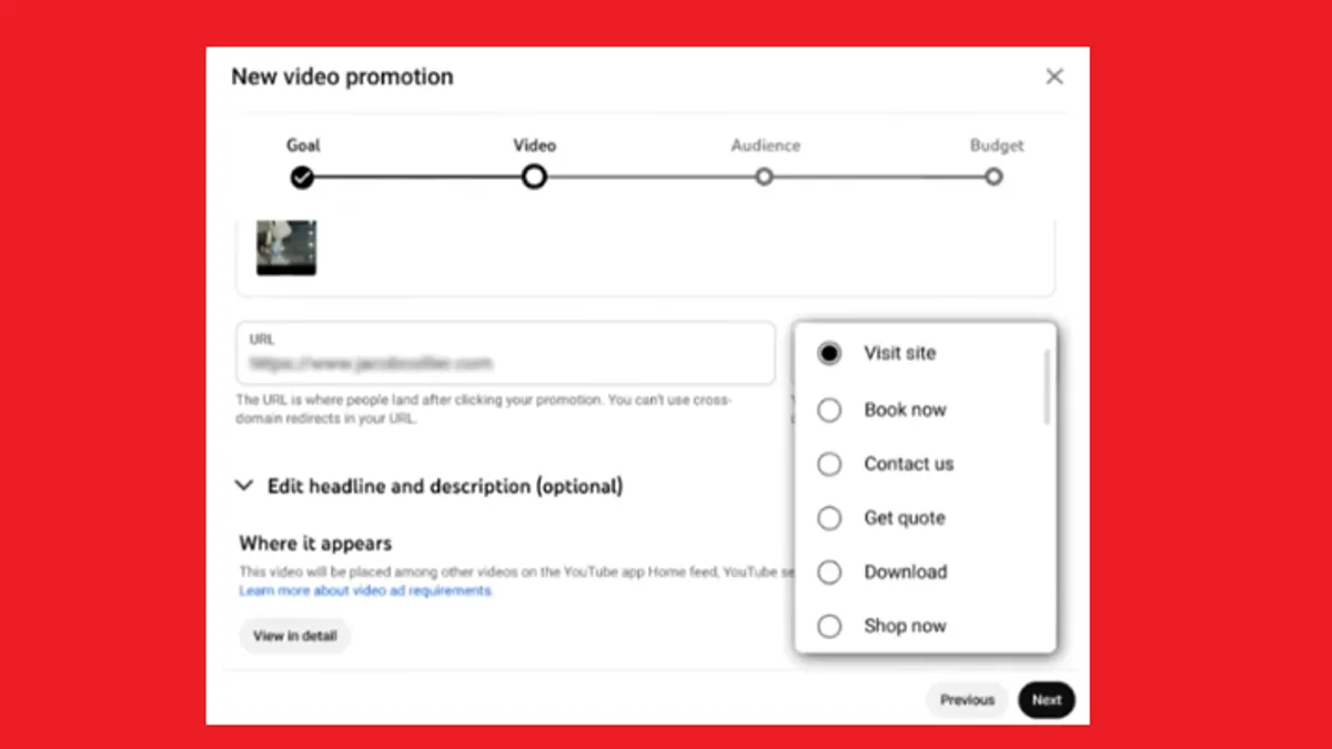 YouTube CTA buttons