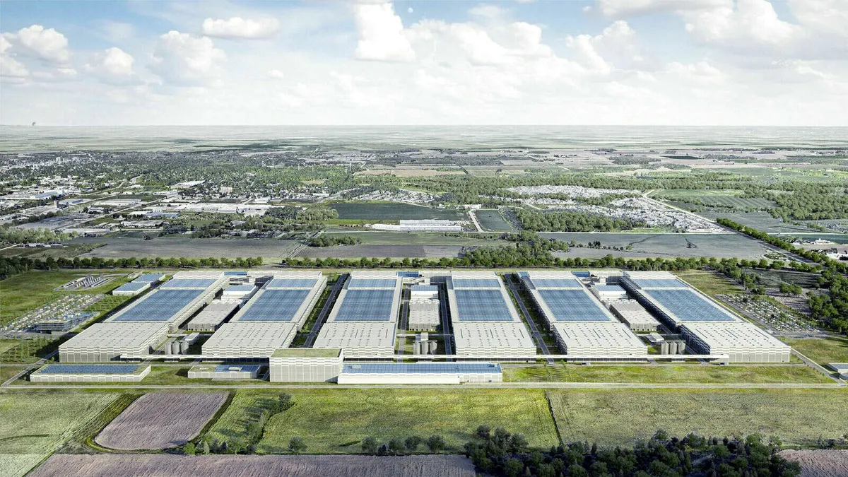 Rendering of VW PowerCo battery cell plant in St. Thomas, Ontario, Canada.