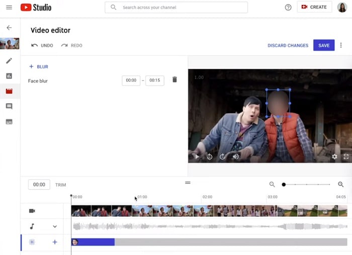YouTube Blur tool