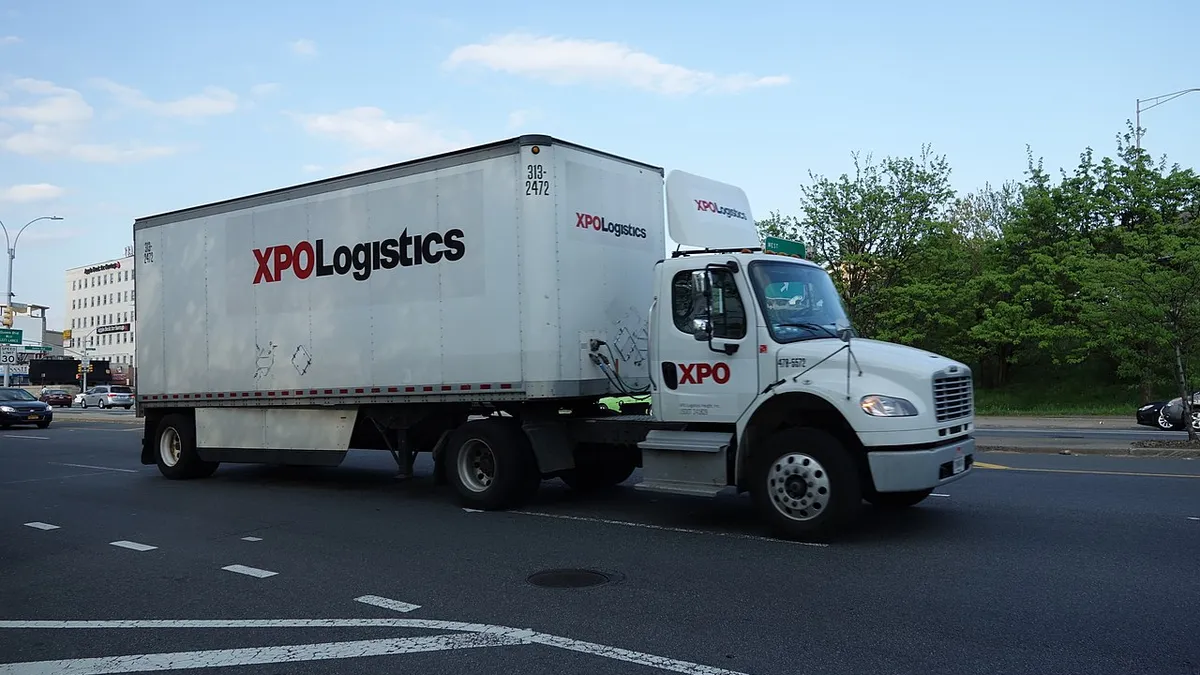 An XPO truck in Queens, New York