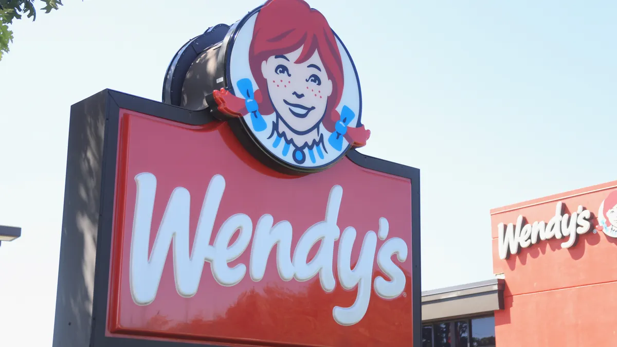 A general view of a Wendys restaurant on September 15, 2022 in Farmingdale, New York, United States.