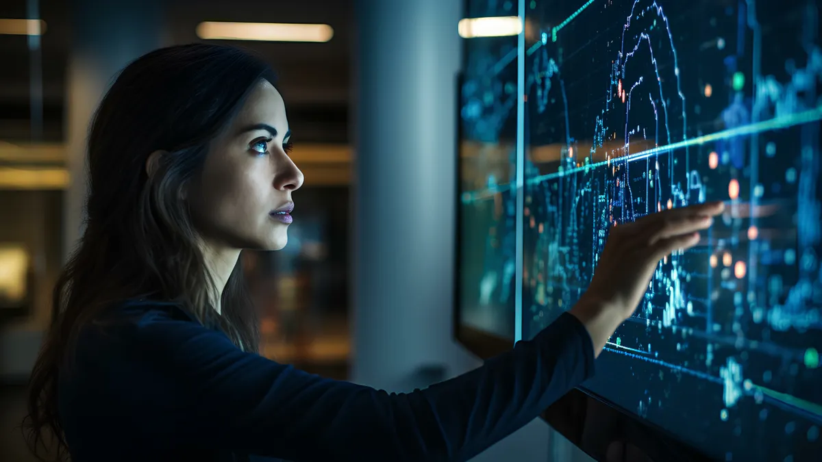 A data scientist developing a machine learning model using AI.