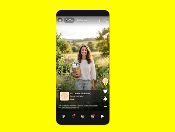 Snapchat ads pharma ad disclaimer links