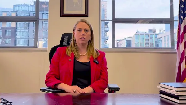 EEOC Chair Andrea Lucas speaks from her office to the public