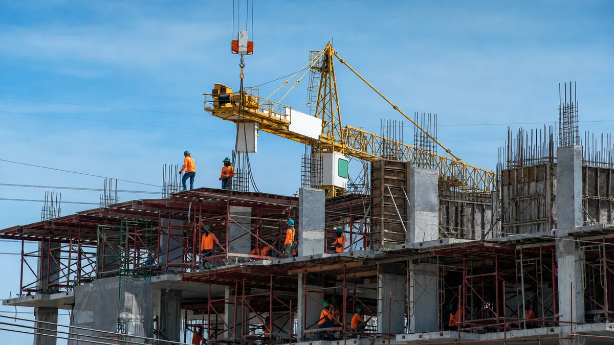 construction site with worker