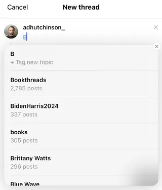 Threads tag search