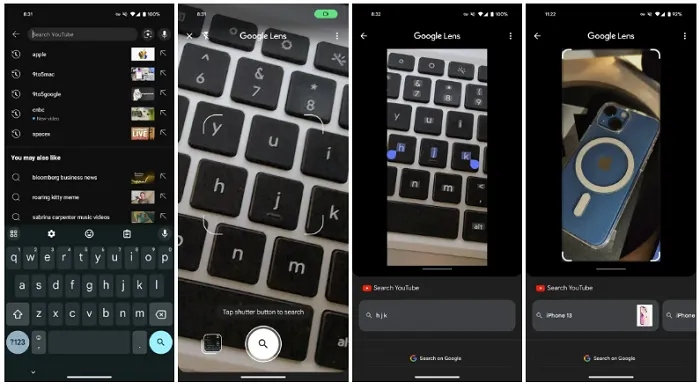 Google Lens Search on YouTube