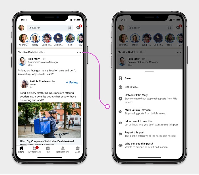 LinkedIn mute