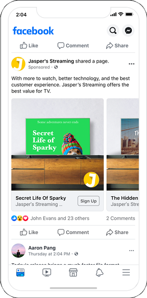 Facebook Dynamic Ads for Streaming