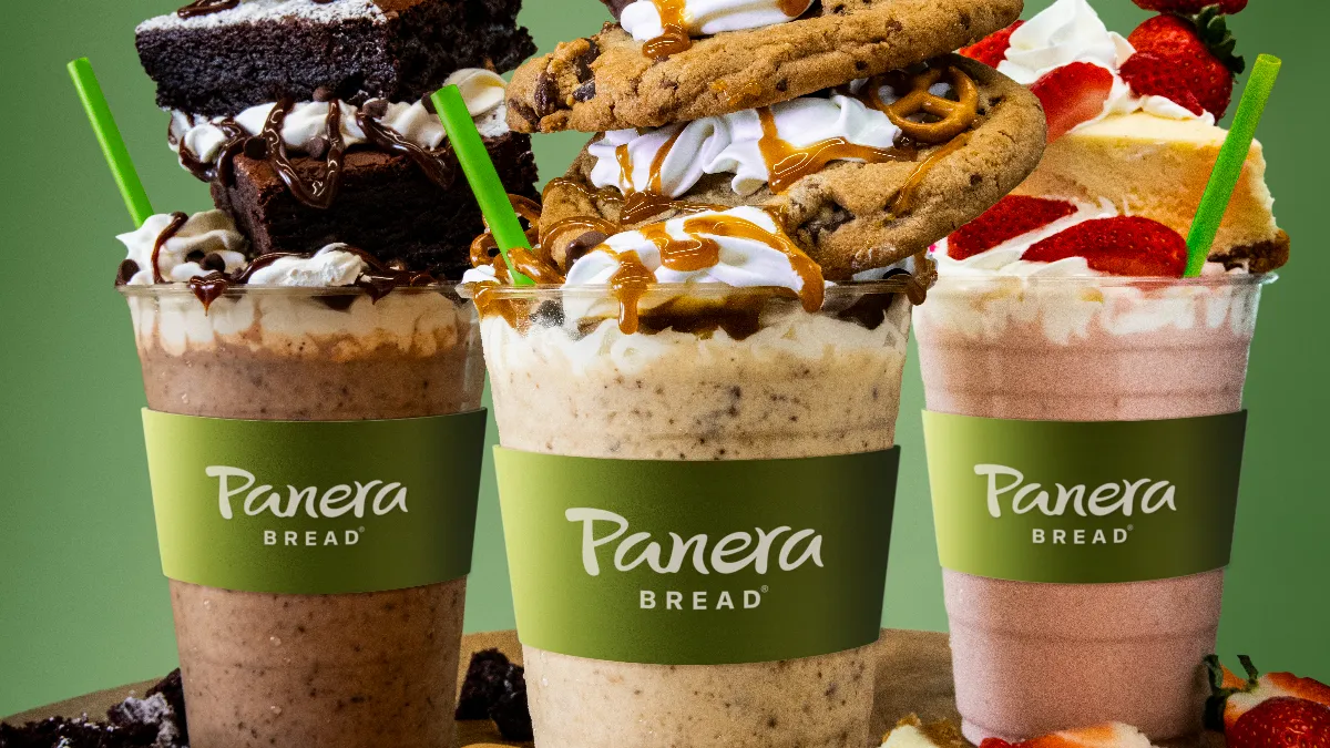 An image of Panera's bakery shakes