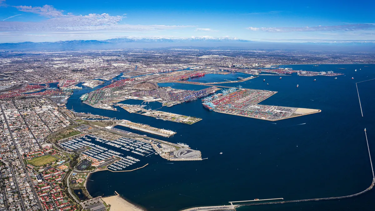 Aerial view of the San Pedro Bay Port Complex.