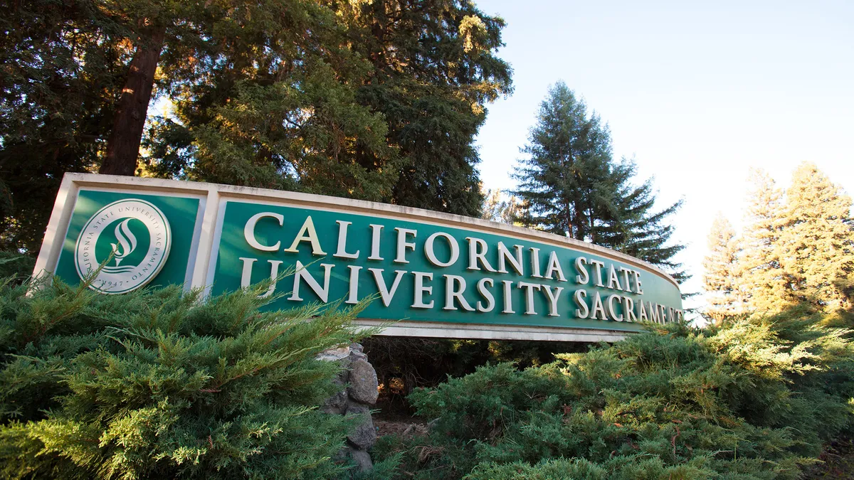 California State University Sacramento campus signage